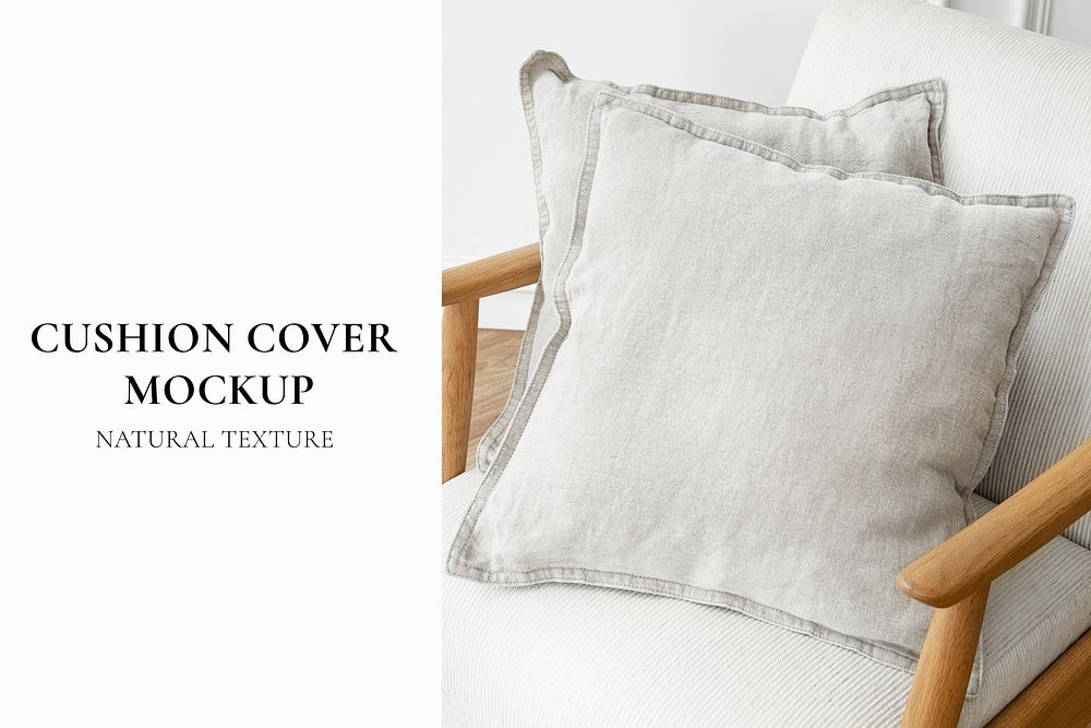 Cushion cover mockup psd with Scandinavian design