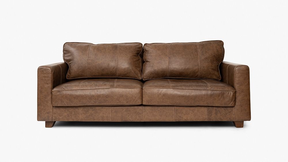 Leather sofa psd mockup living room furniture