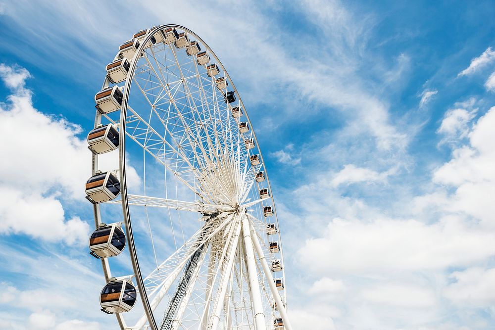 Ferris wheel with the sky background