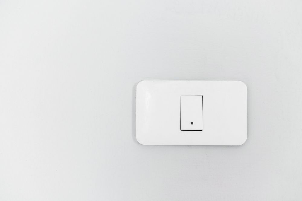 Switch supply on white background