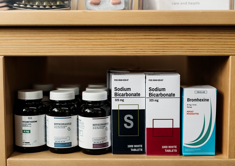 Group of medicine drugs stock