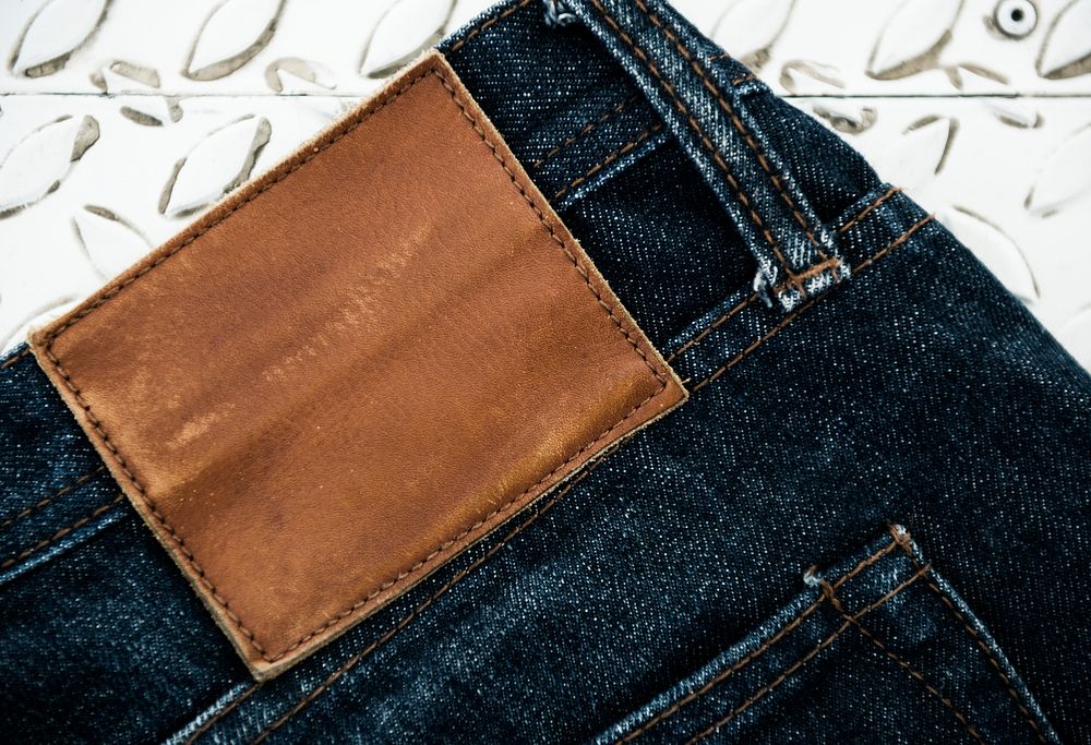 Design space on jeans brand label