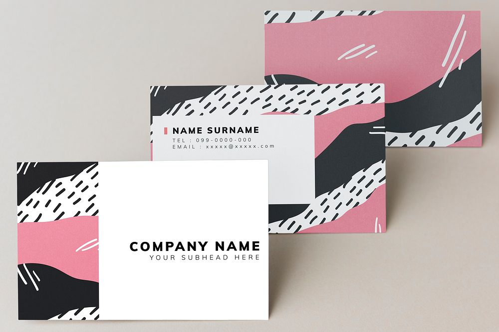 Colorful business card mockup design
