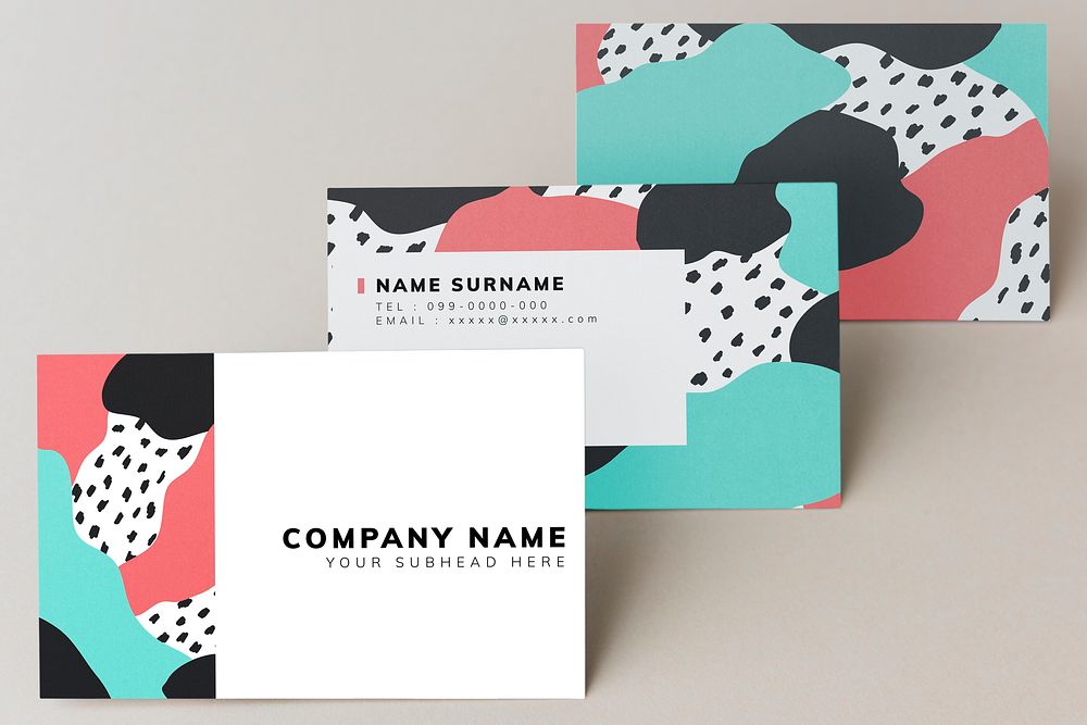 Colorful business card mockup design