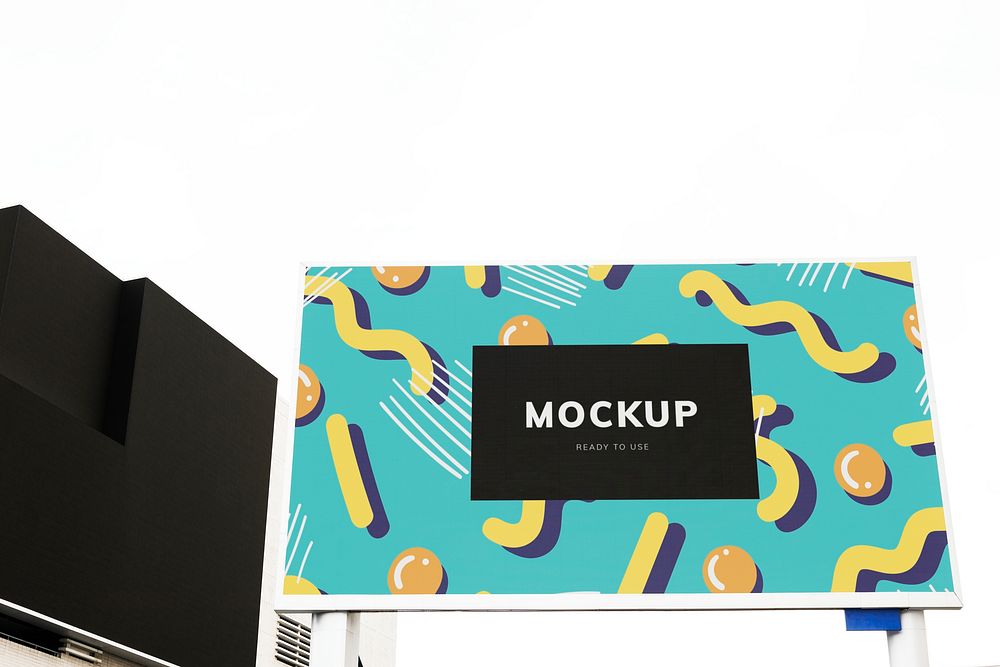 Colorful billboard mockup design