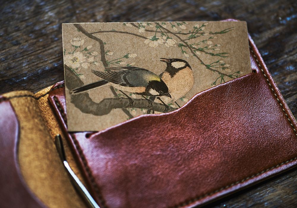 Calling card mockup in a wallet