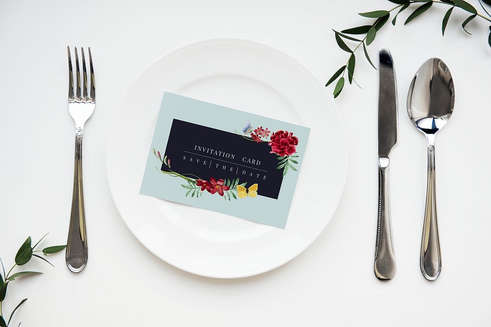 Invitation on a plate setting