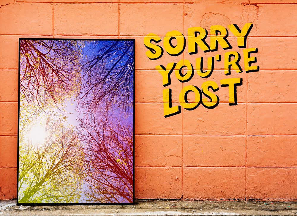 Sorry you're lost phrase with photo frame