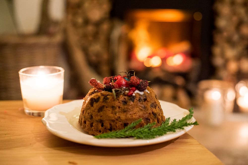 Closeup of Christmas dessert