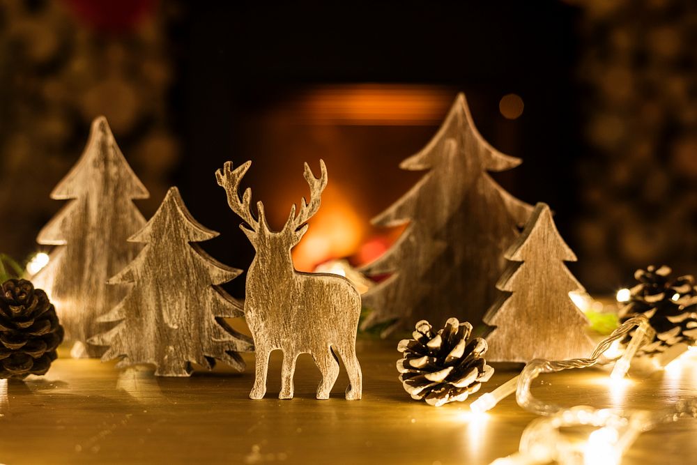 Closeup of Christmas decoration figures
