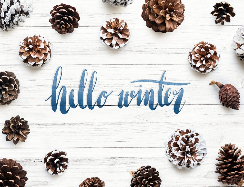 Winter season typography design mockup