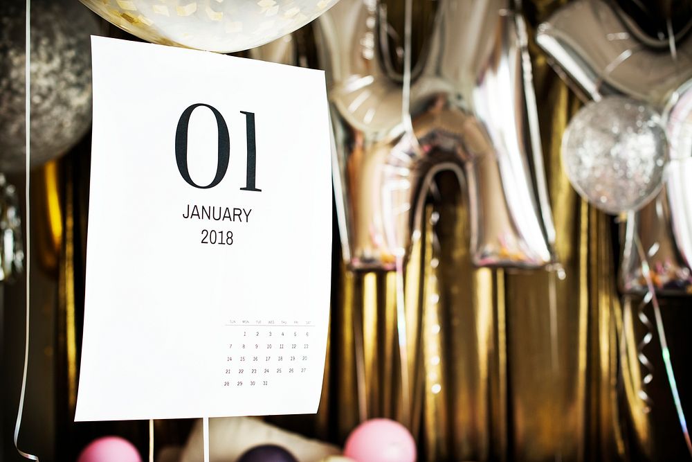 Closeup of January calendar