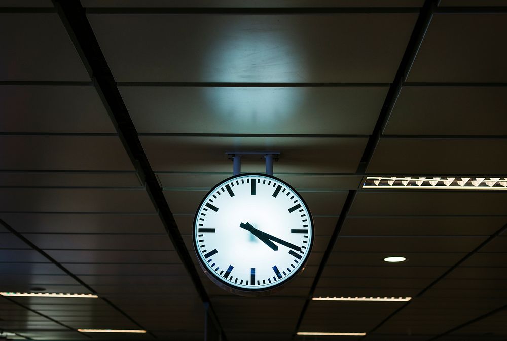 Clock on a train station