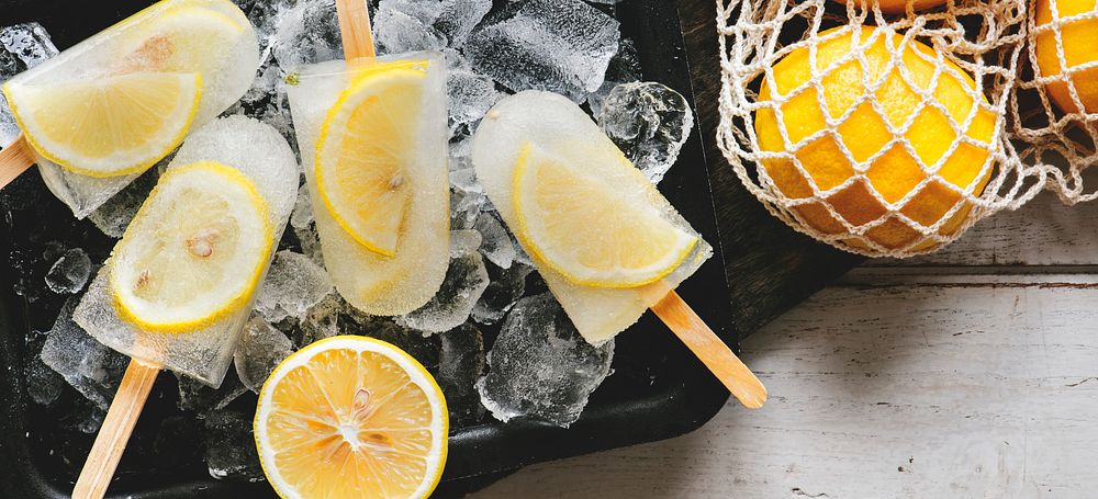 Homemade fresh lemon and citrus posicles