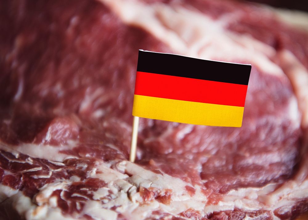Fresh German beef steak food photography recipe idea