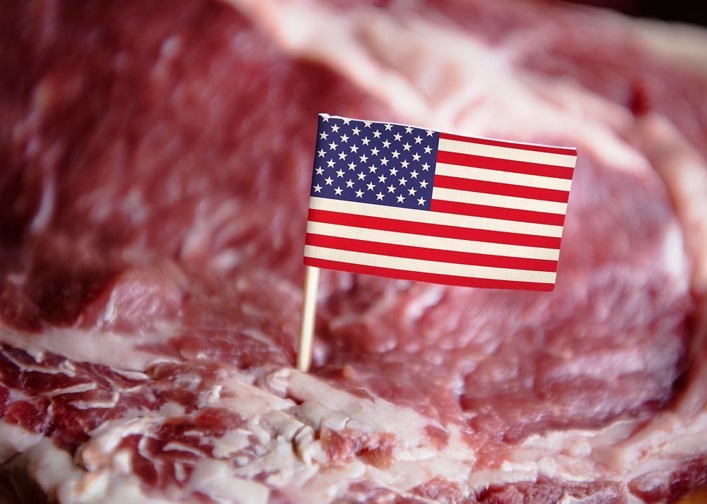 Fresh American beef steak food photography recipe idea