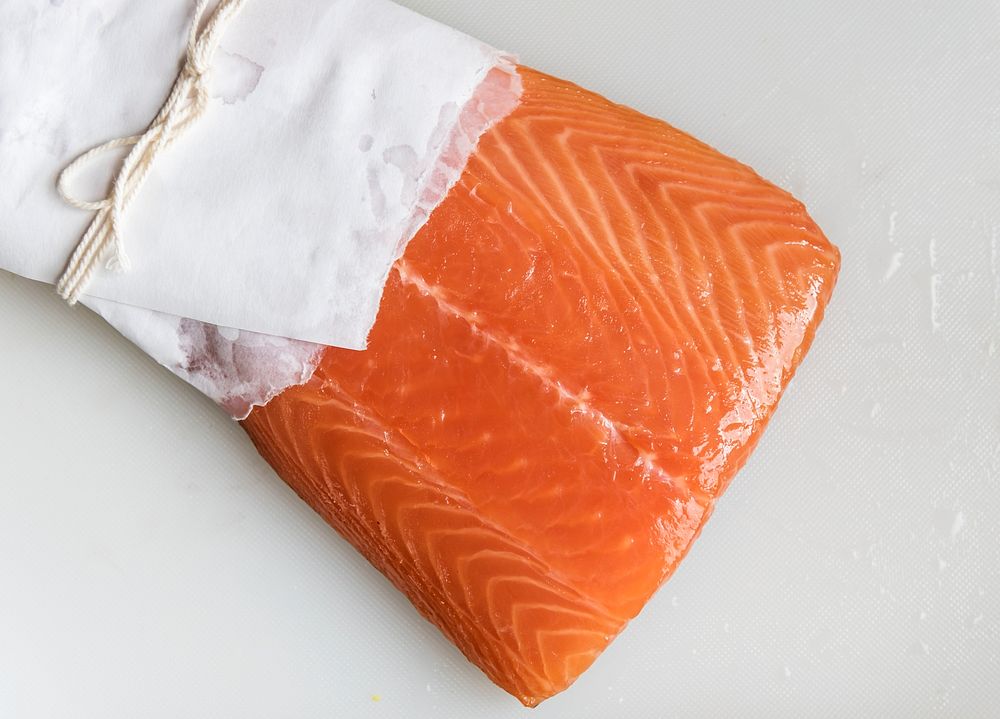 Fresh raw salmon food photography recipe idea