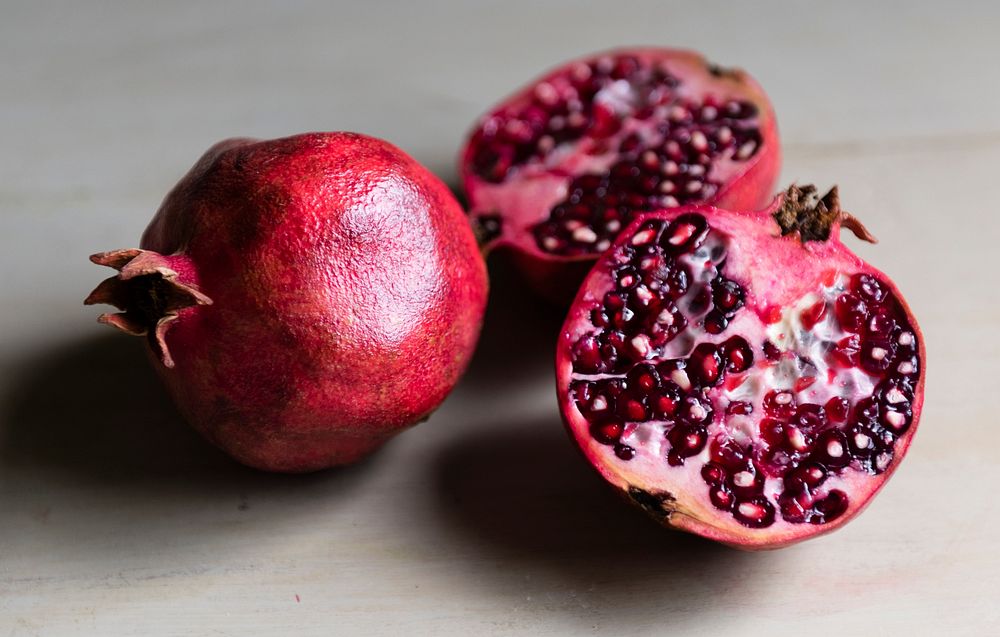 Fresh pomegranate on a table