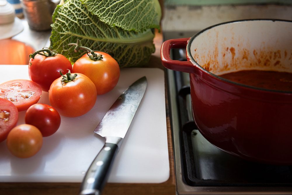 Tomato sauce food photography recipe idea