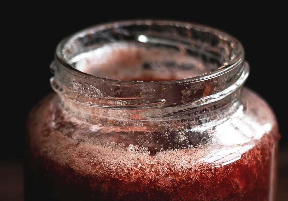 Homemade jam in a jar
