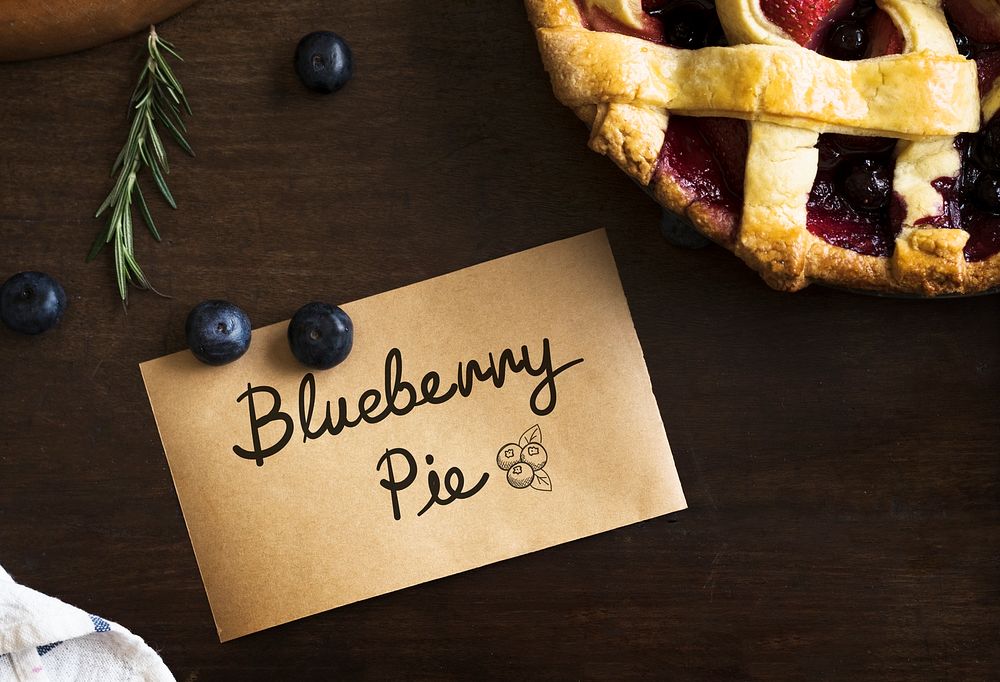 Homemade blueberry pie food photography recipe idea