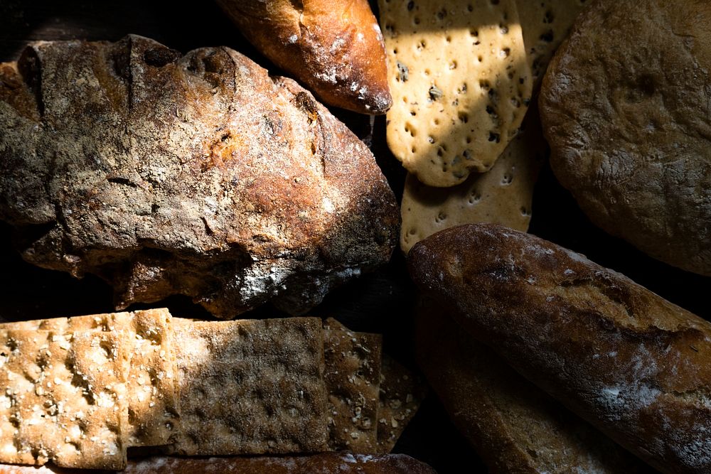 Assortments of bread food photography recipe idea