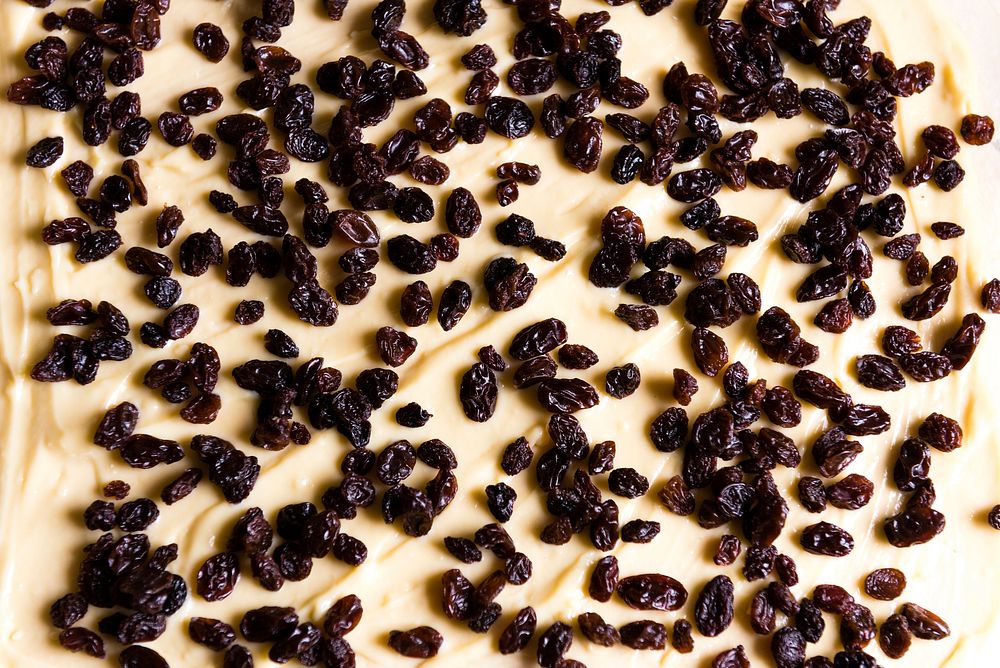Homemade Danish pastry with raisins food photography recipe