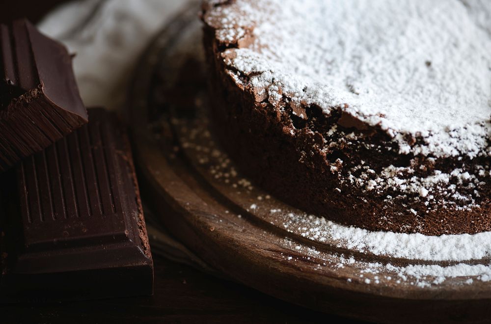 Chocolate fudge cake food photography recipe idea
