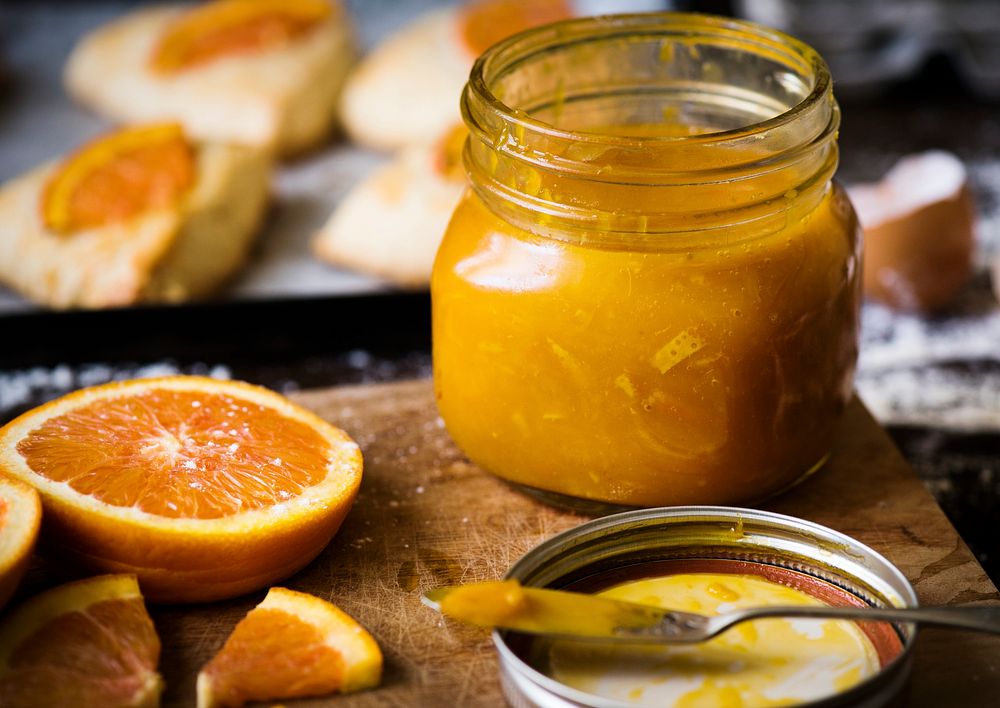 Homemade orange marmalade food photography recipe idea