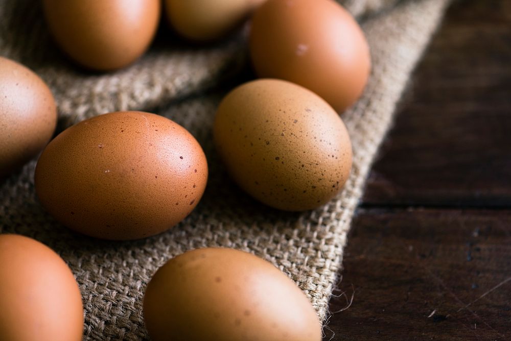 Brown organic free range eggs