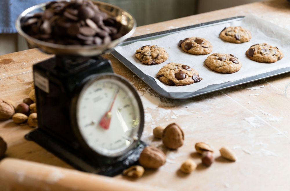 Homemade chocolate chip cookies food photography recipe