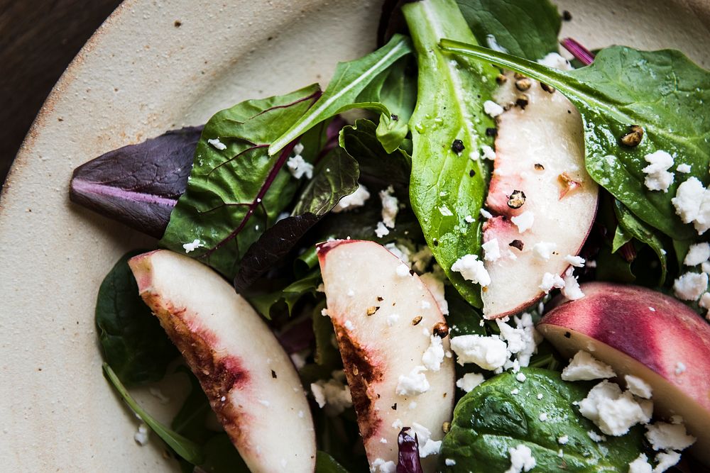 Nectarine salad food photography recipe idea