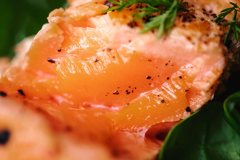 Closeup of grilled salmon food photography recipe idea