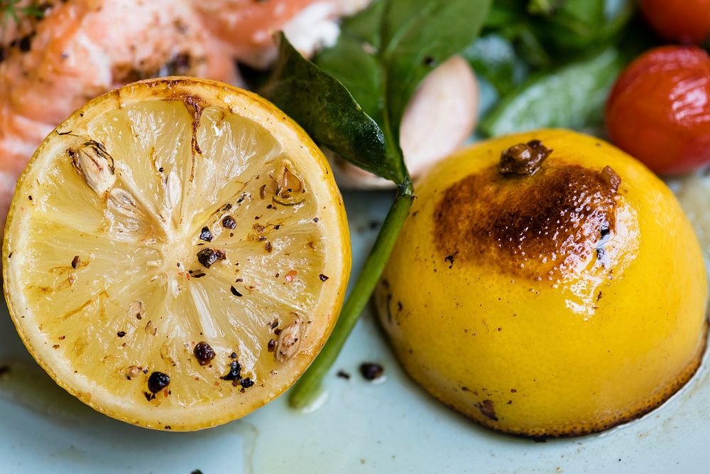 Baked lemons food photography recipe idea