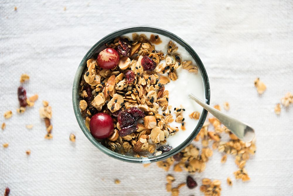 Healthy granola food photography recipe idea