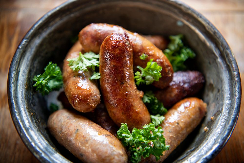 Homemade pork sausages for dinner Premium Photo rawpixel