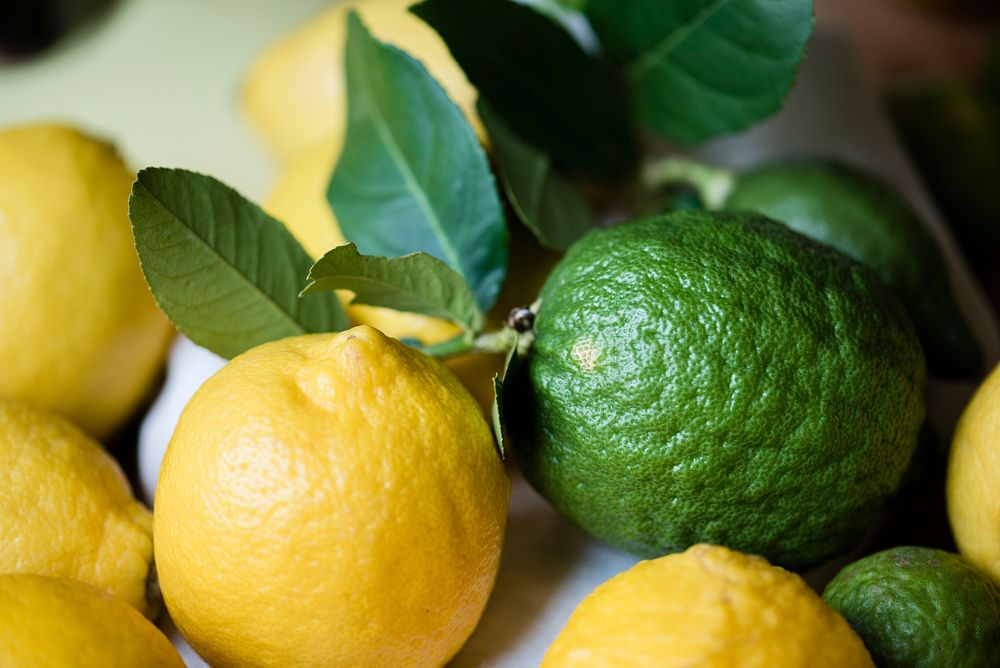 Fresh organic lime and lemons