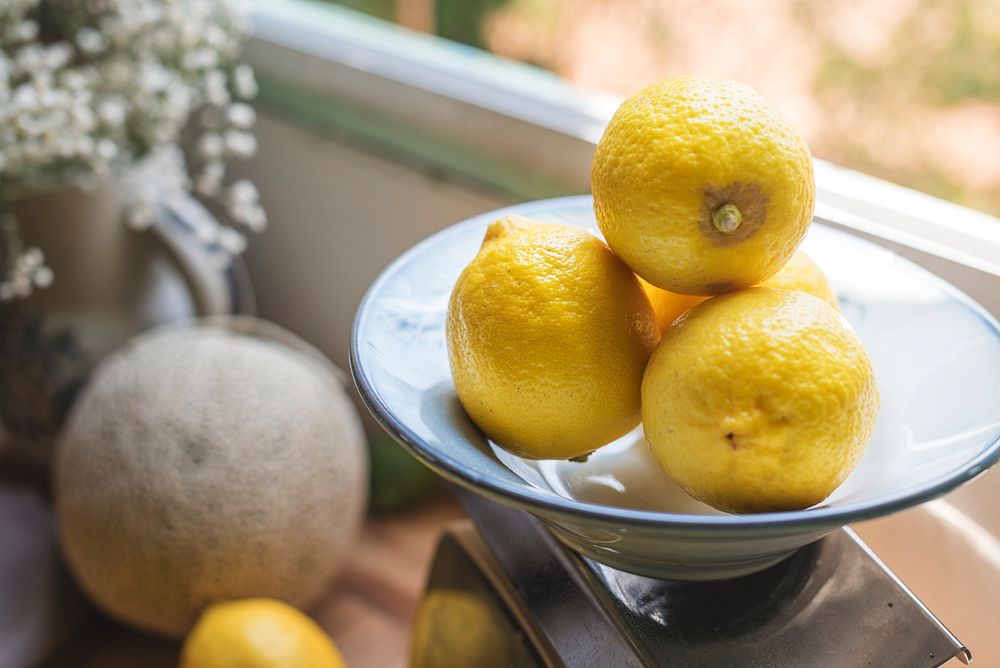 Fresh lemons food photography