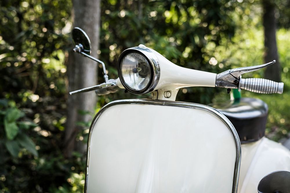 Closeup of a classic vintage scooter