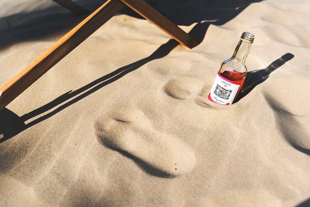 Alcoholic drink in the sand