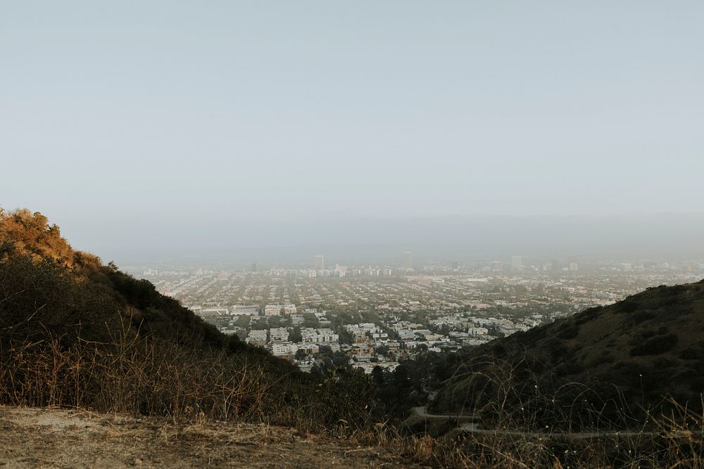View of Los Angeles from a hill