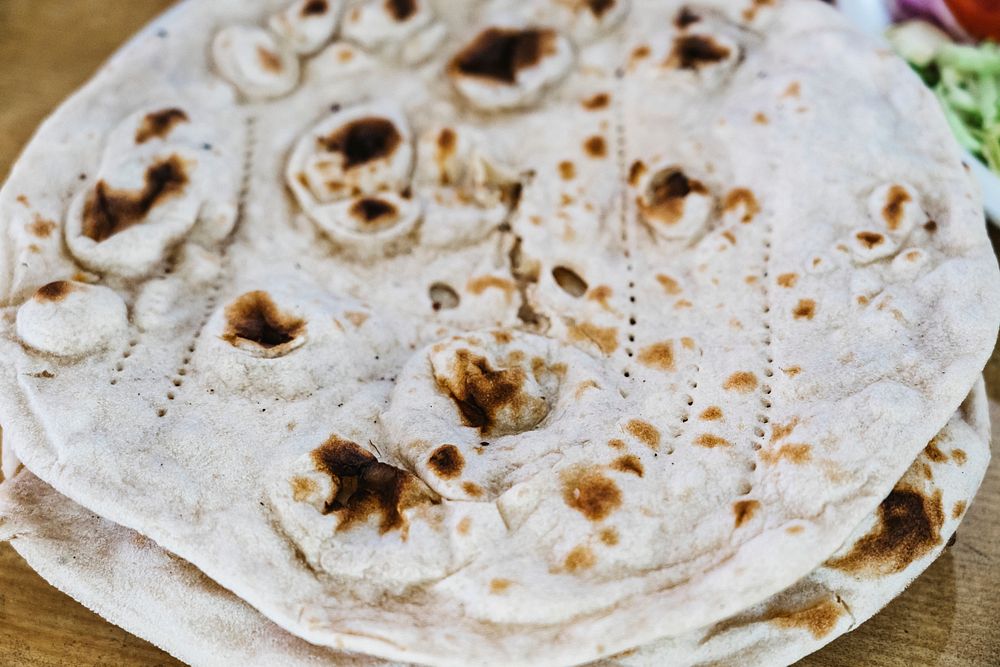 Delicious and round traditional Pakistani naan