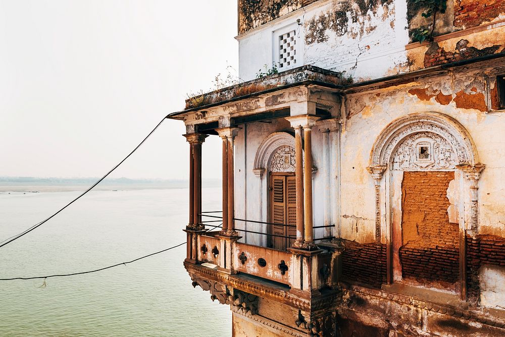 House near the river in Varanasi, India