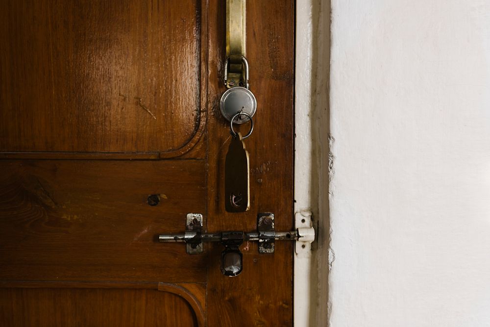 Closeup of a door lock