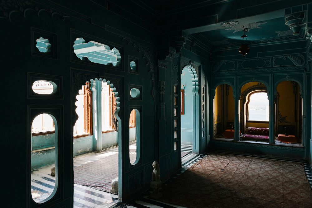 Interior of Zenana Mahal at City Palace in Udaipur Rajasthan