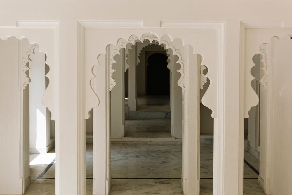 Interior design of City Palace in Udaipur Rajasthan, India