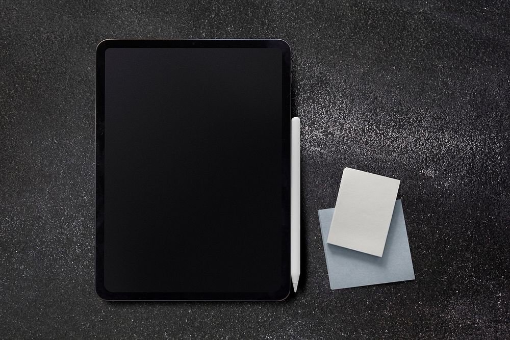 Digital tablet mockup on black background