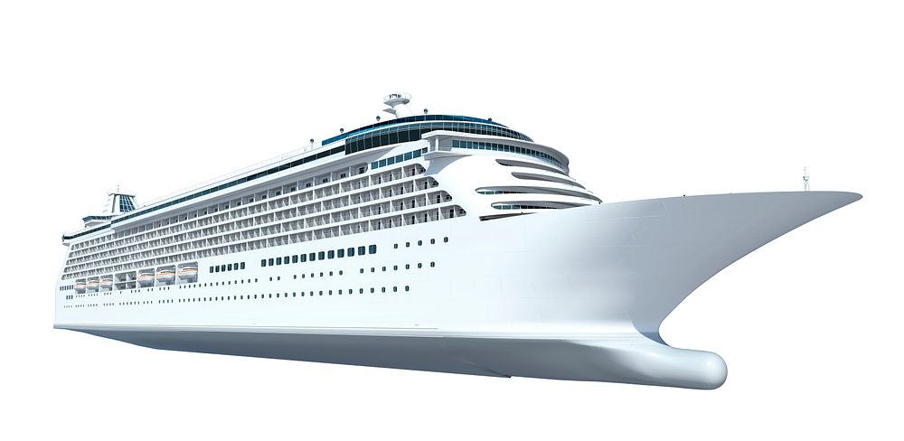 Three dimensional image of a cruise ship
