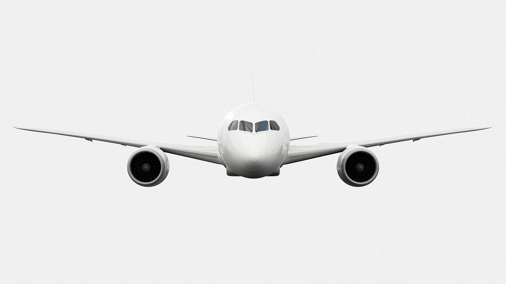 Flying aircraft, 3D vehicle illustration in white