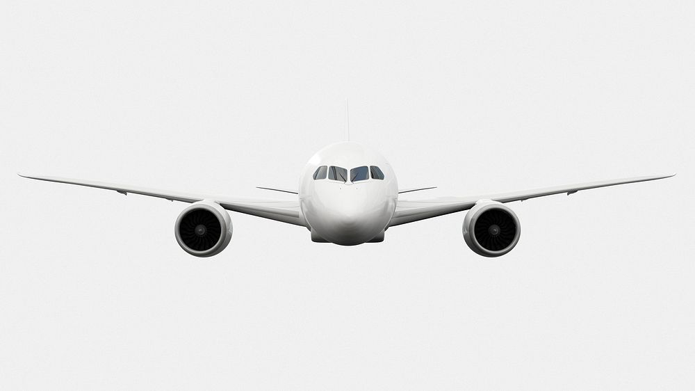 Flying airplane, 3D vehicle in realistic design psd